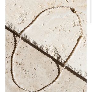 14k gold mini Pearl Necklace